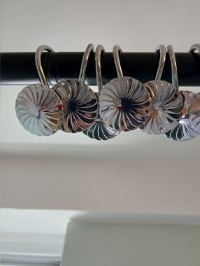 12 Shower Curtain Hooks - Chrome